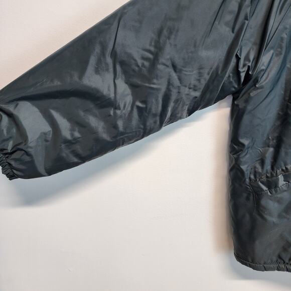 Vintage Auburn Sportswear Button Up Longline Nylon Jacket Fleece Lined 2XL Blue - Picture 5 of 13